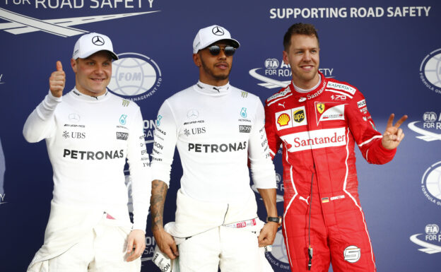 Top 3 qualifiers: 1. Hamilton. 2. Vettel, 3. Bottas, 2016 Australian GP