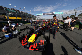 Max Verstappen of Red Bull Racing RB13 on the grid before the Australian Formula One Grand Prix at Albert Park on March 26, 2017 in Melbourne.