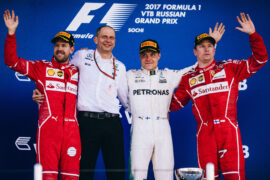 2017 Russian GP podium: 1. Bottas, 2. Vettel, 3. Raikkonen