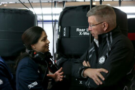 Monisha Kaltenborn (AUT), Sauber F1 Team CEO and Team Principal. Ross Brawn (GB), FOM Motorsport Director. Shanghai International Circuit.