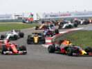 Daniel Ricciardo of Red Bull Racing Red Bull-TAG Heuer RB13 TAG Heuer leads Kimi Raikkonen of Finland driving the (7) Scuderia Ferrari SF70H on track during the Formula One Grand Prix of China at Shanghai International Circuit on April 9, 2017 in Shanghai, China.