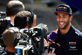 Daniel Ricciardo of Australia and Red Bull Racing talks to the media during previews to the Formula One Grand Prix of Russia on April 27, 2017 in Sochi, Russia.