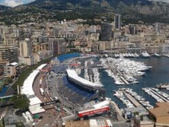 Monaco harbour with pit complex.