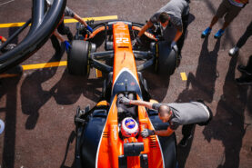 Monte Carlo, Monaco. Thursday 25 May 2017. Jenson Button, McLaren MCL32 Honda, is returned to the garage.