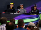 The FIA Press Conference (L to R): Nico Hulkenberg (GER) Renault Sport F1 Team; Jenson Button (GBR) McLaren; Esteban Ocon (FRA) Sahara Force India F1 Team. Monaco Grand Prix, Wednesday 24th May 2017. Monte Carlo, Monaco.