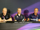 The FIA Press Conference (L to R): Andrew Green (GBR) Sahara Force India F1 Team Technical Director; Paul Monaghan (GBR) Red Bull Racing Chief Engineer; Jorg Zander (GER) Sauber F1 Team Technical Director. Monaco Grand Prix, Thursday 25th May 2017. Monte Carlo, Monaco.