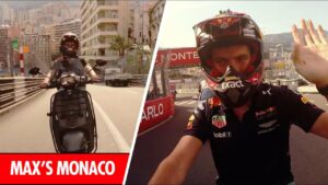 Mit Max Verstappen an Bord, als er mit dem Roller den Grand Prix von Monaco abrundet!