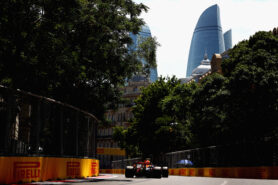 Max Verstappen of the Netherlands driving the (33) Red Bull Racing Red Bull-TAG Heuer RB13 TAG Heuer on track during practice for the European Formula One Grand Prix at Baku City Circuit on June 23, 2017 in Baku, Azerbaijan.
