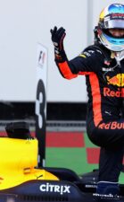Race winner Daniel Ricciardo of Australia and Red Bull Racing celebrates his win in parc ferme during the Azerbaijan Formula One Grand Prix at Baku City Circuit on June 25, 2017 in Baku, Azerbaijan.