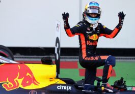 Race winner Daniel Ricciardo of Australia and Red Bull Racing celebrates his win in parc ferme during the Azerbaijan Formula One Grand Prix at Baku City Circuit on June 25, 2017 in Baku, Azerbaijan.