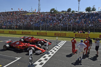Top 3 qualifiers during the grid interview 2017 Hungarian GP