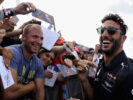 Daniel Ricciardo with fans at the drivers autograph signing session during previews ahead of the Formula One Grand Prix of Hungary at Hungaroring on July 27, 2017 in Budapest, Hungary.