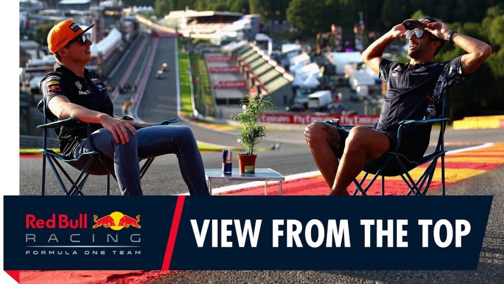 从顶部看! Daniel Ricciardo和Max Verstappen参加比利时大奖赛