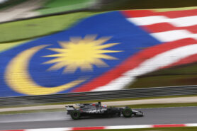 Romain Grosjean Haas on track Malaysian GP F1 2017.jpg 1