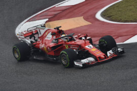 Sebastian Vettel driving the Ferrari SF70H at the US GP (2017)