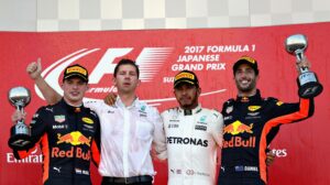 2017 Japanese GP podium: 1. Hamlton 2. Verstappen 3. Ricciardo
