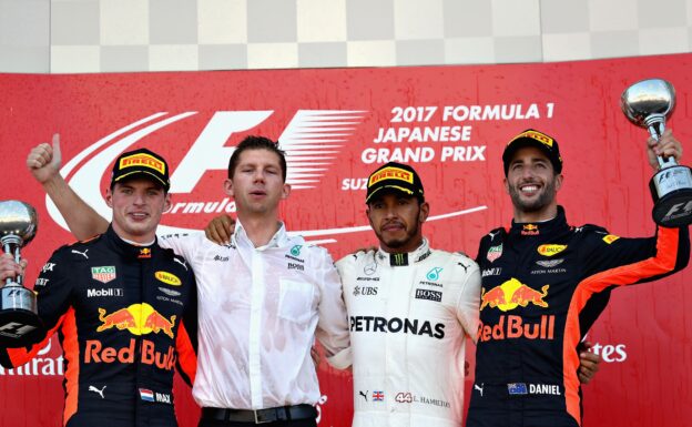 Race Results 2017 Japanese F1 Grand Prix 1 2017 Japanese GP podium: 1. Hamlton 2. Verstappen 3. Ricciardo