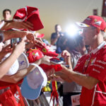 Sebastian Vettel Ferrari with fans GP ABU DHABI F1/2017