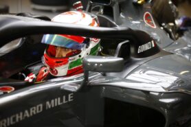 Antonio Giovinazzi with halo Haas Yas Marina Circuit, Abu Dhabi, United Arab Emirates 2017.