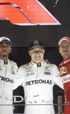 Formule 1 - Mercedes-AMG Petronas Motorsport, GP 2017 d'Abou Dhabi. Lewis Hamilton, Valtteri Bottas, Sebastian Vettel.