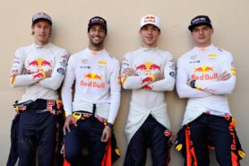 Brendon Hartley, Daniel Ricciardo, Pierre Gasly & Max Verstappen Abu Dhabi GP F1/2017