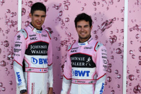(L to R): Esteban Ocon (FRA) Sahara Force India F1 Team with Sergio Perez (MEX) Sahara Force India F1. Austrian Grand Prix, Thursday 6th July 2017. Spielberg, Austria.