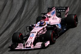 Sergio Perez (MEX) Sahara Force India F1 VJM10. Brazilian Grand Prix, Sunday 12th November 2017. Sao Paulo, Brazil.