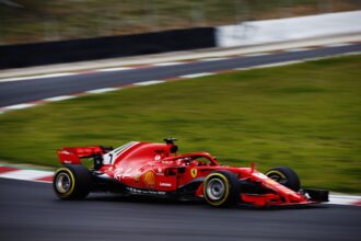 Kimi Raikkonen Ferrari SF71H testing day 1 Circuit de Catalunya, Barcelona, Spain. Monday 26 February 2018.