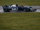 Daniel Ricciardo doing a shake down on Silverstone with the RB14