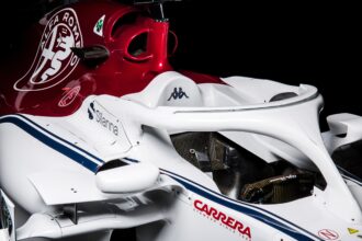 Sauber C37 Halo closeup view with poiler