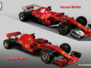 Ferrari SF71H VS Ferrari SF70H front right view