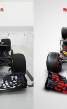 Red Bull RB13 VS RB14 front view