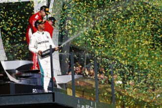 Lewis Hamilton - Sebastian Vettel - Kimi Raikkonen on the podium Australian GP F1/2018