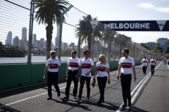 Charles Leclerc (MON) Alfa Romeo Sauber F1 Team walks the track at Formula One World Championship, Rd1, Australian Grand Prix, Preparations, Melbourne, Australia, Wednesday 21 March 2018.