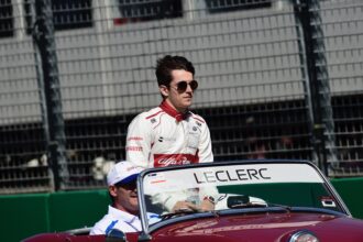 Charles Leclerc (MON) Alfa Romeo Sauber F1 Team on the drivers parade at Formula One World Championship, Rd1, Australian Grand Prix, Race, Melbourne, Australia, Sunday 25 March 2018.