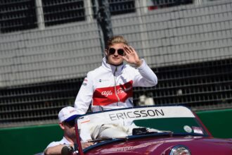 Marcus Ericsson (SWE) Alfa Romeo Sauber F1 Team on the drivers parade at Formula One World Championship, Rd1, Australian Grand Prix, Race, Melbourne, Australia, Sunday 25 March 2018.