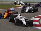 Sunday April 15th, Chinese GP 2018. Sergey Sirotkin, Williams FW41 Mercedes, leads Stoffel Vandoorne, McLaren MCL33 Renault, and Charles Leclerc, Sauber C37 Ferrari.