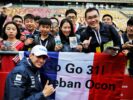 Esteban Ocon Sahara Force India F1 Team with fans. Chinese Grand Prix 2018.