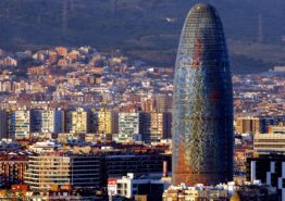 Barcelona skyline. Formula One World Championship, Spanish Grand Prix 2018