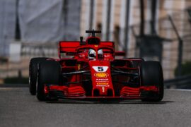 Sebastian Vettel Ferrari on track at Monaco GP F1/2018