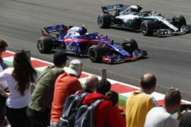 Pierre Gasly Toro Rosso & Valtteri Bottas Mercedes at Spanish GP F1/2018