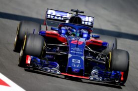 Brendon Hartley driving the (28) Scuderia Toro Rosso STR13 Honda on track during practice for the Spanish GP F1/2018.