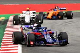 Brendon Hartley of Scuderia Toro Rosso STR13 Honda on track during the Spanish Formula One Grand Prix 2018.
