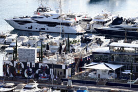 A general view of the Red Bull Racing Energy Station in the harbour during previews ahead of the Monaco GP F1/2018.