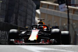 Daniel Ricciardo driving the (3) Aston Martin Red Bull Racing RB14 TAG Heuer on track during practice for the Monaco Formula One Grand Prix 2018.