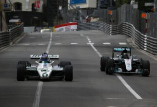 Keke Rosberg, Williams FW07 & Nico Rosberg, Mercedes W07 που οδηγούν το πρωτάθλημά τους στο Μονακό (2018)