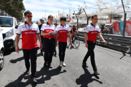 Charles Leclerc Sauber F1 Team walks the track at Monaco GP F1/2018.