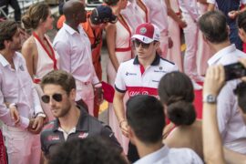 Charles Leclerc Sauber F1 Team on the drivers parade at Monaco GP F1/2018.