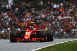 Kimi Raikkonen drving the Ferrari SF71H in Austria
