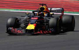 Daniel Ricciardo of Australia driving the (3) Aston Martin Red Bull Racing RB14 TAG Heuer on track during practice for the Formula One Grand Prix of France at Circuit Paul Ricard 2018